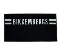 Bikkembergs Telo mare piscina o spa cotone spugna e ciniglia logato cm.170 x 90 (CIRCA) articolo BKK3MTW01, Black, Taglia unica