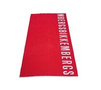 Bikkembergs Telo Mare Spugna con Logo a Contrastro Misura cm 100x180, Rosso