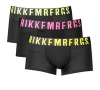 BIKKEMBERGS TriS Pack 3 Boxer Shorts Parigamba Uomo in Cotone Stretch Nero -L-