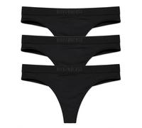 BIKKEMBERGS UNDERWEAR 3 Slip Tanga Donna in Microfibra BKK1UWBT07 (IT, Testo, XL, Regular, Regular, Standard, 3 Nero)