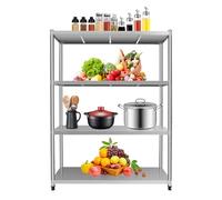 Biknltio Mensola in acciaio inox 201 a 4 strati, portata massima 50 kg, 120 x 40 x 150 cm
