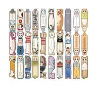 BIKPRST 30 Pezzi Segnalibri Gatto,Segnalibri Bambini,Accessori Libri Regalo, Segnalibri per Studenti Amici Appassionati Lettura, Gadget Compleanno, Segnalibri Animali, Cancelleria Creativa