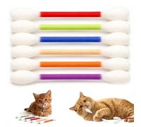 BIKPRST 6 Pezzi Cotton Fioc con Erba Gatta per Gatti, Bastoncini Giganti per Giochi Interattivi, Pulizia Denti e Antistress