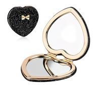 BIKPRST Specchi Cosmetici Compatto Tascabile Elegante, Specchio da toeletta a forma di cuore,Compatto e portatile,Regali per ragazze, regali di compleanno