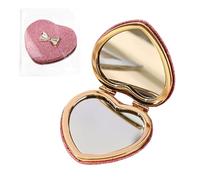 BIKPRST Specchi Cosmetici Compatto Tascabile Elegante, Specchio da toeletta a forma di cuore,Compatto e portatile,Regali per ragazze, regali di compleanno