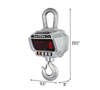 Bilance for gru digitali 1T 3T 5T con telecomando Mini bascula Balance Gadget di precisione Strumenti for gancio appeso industriale Per caccia e viaggi(5000KG Silver)