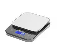 HENDI Bilancia da cucina digitale, display LED digitale e tattile, max. 10 kg, ricaricabile e resistente all'acqua e alla polvere IP67, 160x210x(h)19 mm, ABS, acciao inox