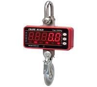 Bilancia a sospensione, Bilancia digitale for gru Bilancia sospesa for carichi pesanti da 1000 kg/2200 libbre con custodia addensata con display a LED for telecomando(Red,500KG/200G)