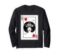 Bilancia Astrologia Nera Regina Cuori Blackjack Carte Poker Maglia a Manica