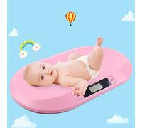 Bilancia Bambino Elettronico, Pesa Bambino con Display LCD per Neonati da 30 g a 20 kg, Segue la Crescita del Bambino, Memorizza l'Ultima Pesata, con Funzione Tare (Rosa)