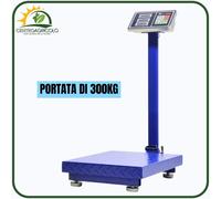 BILANCIA BILICO DIGITALE PIATTO IN ACCIAIO 40x50cm BATTERIA INTEGRATA - 300KG