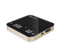 Bilancia Caffè Mini Ricaricabile con Timer, Maestri House per Espresso, Precisione 2kg/0,1g, Digitale Portatile con Timer Automatico - Nero & Oro