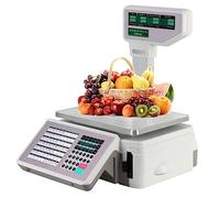 Bilancia con stampa di codici a barre, doppio display, 63 tasti di scelta rapida, bilancia elettronica commerciale per la vendita al dettaglio con stampante di etichette.