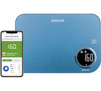 Sencor bilancia cucina digitale SKS707, bilancia da cucina elettronica pesa alimenti bluetooth smart, vetro temperato, bilancia di precisione display LCD(blu)