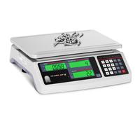 Argento, Bianco Bilancia contapezzi - 30 kg / 1 g - 30,5 x 20 cm - Batteria 72 h - 3 LCD | Steinberg Systems