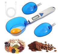 Bilancia cucchiaio: bilancia digitale da 0,1 g, precisione misurino da 500 g, con display LCD, bilancia digitale da cucina con 3 misurini rimovibili, bilancia fine per spezie, latte in polvere