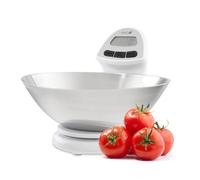 Bilancia Cucina Digitale Bianca con Ciotola Acciaio 5 Kg/1g - Eva Collection