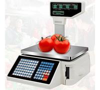 Bilancia Cucina Digitale Bilance digitali per la stampa di etichette e il calcolo dei prezzi, bilance per la pesatura di codici a barre con etichetta, 63 tasti di scelta rapida, commerciali