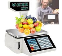 Bilancia Cucina Digitale calcolo dei prezzi, stampante termica elettronica, stampa di etichette con display bifacciale commerciale, registratore di cassa con codice a barre per supermercati