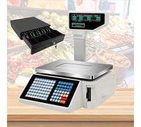 Bilancia Cucina Digitale calcolo del prezzo, elettronica commerciale, con display bifacciale, stampa di etichette, peso con stampante termica per etichette, per negozi di vendita al dettagli