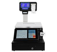 Bilancia Cucina Digitale per calcolo del prezzo, stampante termica per etichette a 2 rotoli, display per stampa etichette con asta verticale, display LCD bifacciale per alimenti, carne e pro