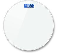 Bilancia da bagno rotonda in vetro temperato Bilancia elettronica digitale a LED Bilancia corpo con spegnimento automatico con base antiscivolo