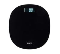 Bilancia da Bagno Rotonda Salter - Composizione Corporea Elettronica, Capacità 180kg, Display LCD Digitale, Step-On, Letture Istantanee, Forma Arrotondata, Piattaforma in Vetro Nero, Precisione 0.1kg