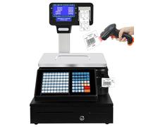Bilancia Da Banco Prezzatrice Bilancia contapezzi digitale con display, tavolo di pesatura, calcolo del prezzo, capacità di 66 libbre, bilancia commerciale per carne e prodotti alimentari, s