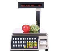 Bilancia Da Banco Prezzatrice Bilancia digitale con stampa di etichette elettroniche, capacità 15 kg/30 kg, precisione 5 g/10 g, display a palo con stampante per ricevute di etichette, per n
