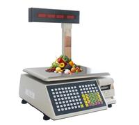 Bilancia Da Banco Prezzatrice Bilancia digitale per pesatura, bilancia elettronica per conteggio commerciale, 15 kg/30 kg, calcolo del prezzo con stampante termica per etichette, per aliment