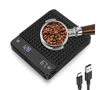 Bilancia da Caffè con Timer, 3kg / 0.1g Scala da Bilancia da Cucina ad Alta Precisione, Bilancia da Caffè Espresso Ricaricabile con Sensore Touch e Copertura in Silicone, Funzione Tara