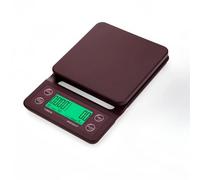 Bilancia da caffè con timer da 1 pezzo, bilancia da cucina da 3 kg, precisione 0,1 g, retroilluminazione ad alta definizione(Wine red,5kg(max))