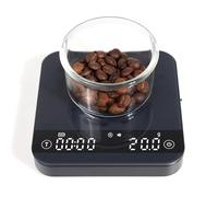 Bilancia da caffè con timer, mini bilancia digitale per espresso a 4 modalità, 0,1 g, ad alta precisione, con portata per caffè versato, bilancia da cucina ricaricabile, max 2 kg, nera