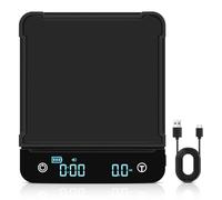 Bilancia da caffè digitale di precisione 0,1 g/3 kg, bilancia da cucina Cadrim ricaricabile con timer, schermo LED e funzione tara, bilancia elettronica touch con tappetino in silicone in g/oz/ml