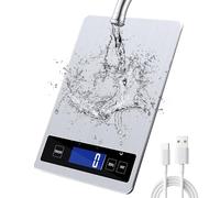 Bilancia da cucina, 33lb/15kg Bilancia da cucina digitale con display LCD+acciaio inox+vetro temperato, precisione fino a 1g - g/kg/lb:oz/ml/fl'oz - TYPE-C o Batteria(nessuna batteria inclusa)