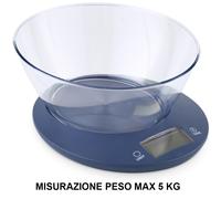 Bilancia da cucina 5kg digitale con ciotola pesatura elettronica 1 gr precisa