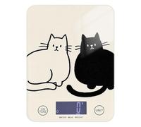 Bilancia da cucina a forma di gatto minimalista, con 4 unità per cucinare espresso (batterie non incluse)