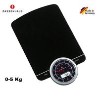 BILANCIA DA CUCINA ANALOGICA E DIGITALE IN VETRO VERNICIATO 5KG "ZASSENHAUS"