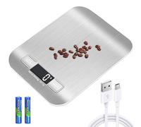 Bilancia da cucina digitale, 10 kg/1 g, bilancia da cucina, ricaricabile USB, digitale con display LCD e funzione tara, bilancia da cucina professionale multifunzione con cavo di ricarica