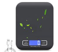 Bilancia da cucina digitale, 10 kg/1 g, bilancia da cucina, ricaricabile USB, digitale con display LCD e funzione tara, bilancia da cucina professionale multifunzione con cavo di ricarica