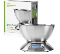 BILANCIA DA CUCINA DIGITALE ACCIAIO SATINATO TERMOMETRO E TIMER 5KG NEDIS ITA