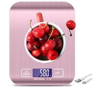 Bilancia da cucina digitale: bilancia da cucina da 10 kg/1 g, ricaricabile USB, bilancia da cucina digitale con display LCD e funzione tara, bilancia professionale multifunzione con cavo di ricarica