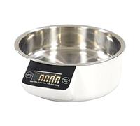 Bilancia da Cucina Digitale Ciotola in Acciaio 900 ml Modello Osaka Bilancia Alimentare Funzione Tara Display Max 5 Kg Minimo 1 Gr Pratiko Life (Bianco)