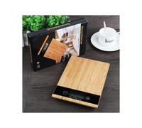 BILANCIA DA CUCINA DIGITALE DI PRECISIONE PESA 1gr/5 Kg TARA PIATTO LEGNO