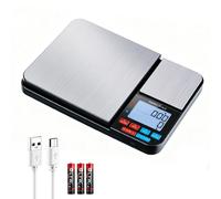 BILANCIA DA CUCINA DIGITALE DOPPIA PIATTAFORMA 10KG 1G 500G 0.01G PRECISIONE ALT