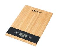 alpina Bilancia da Cucina Digitale - Spegnimento automatico - Funzione tara - Fino a 5 chili - Bambù