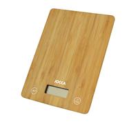 Bilancia da cucina digitale Jocca in bambù 5kg con schermo LCD, funzione tara e unità, design compatto ed elegante, precisione per cottura e ricette, facile da pulire, batteria inclusa, ideale per una