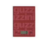 Bilancia da cucina Digitale LABEL in vetro temperato capacità Max 5 Kg , 4 unità di Misura , Grammi , Libre, Once , Millilitri, Rosso Malva rosso