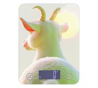 Bilancia da cucina digitale per alimenti con capra e tramonto, colori tenui, impermeabile, 5 kg/5 g, piccola bilancia da cucina con 4 unità per cucinare cheto (batterie non incluse)