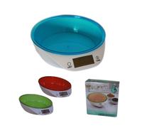 BILANCIA DA CUCINA DIGITALE PRECISIONE DA 1GR A 5KG CON RIPIANO COLORATO TARE